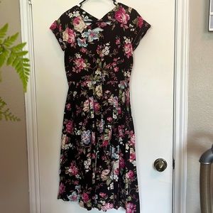 Vintage 80’s Floral Midi Floral Dress